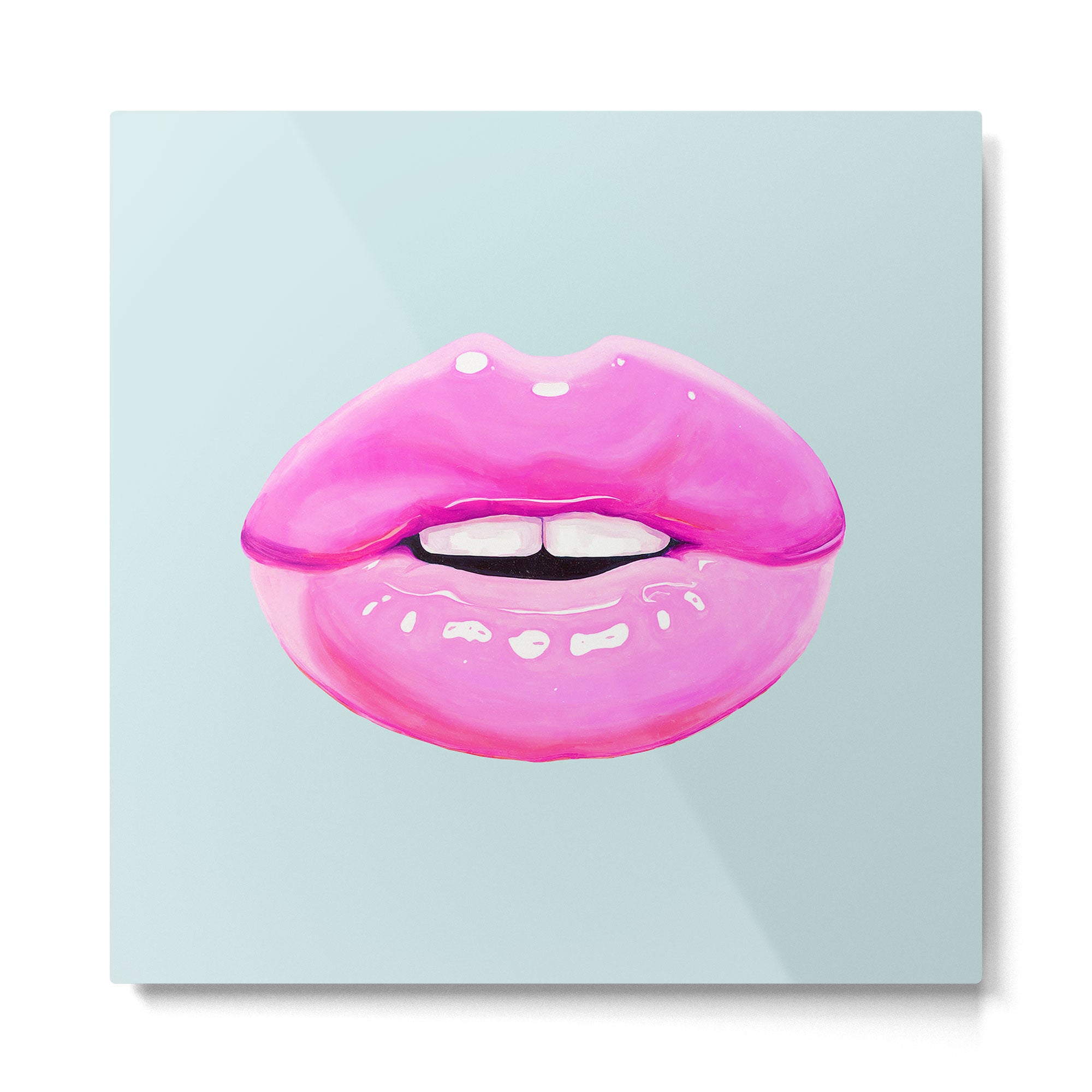 Fashion pink lips Metal Print Gallery Image 2