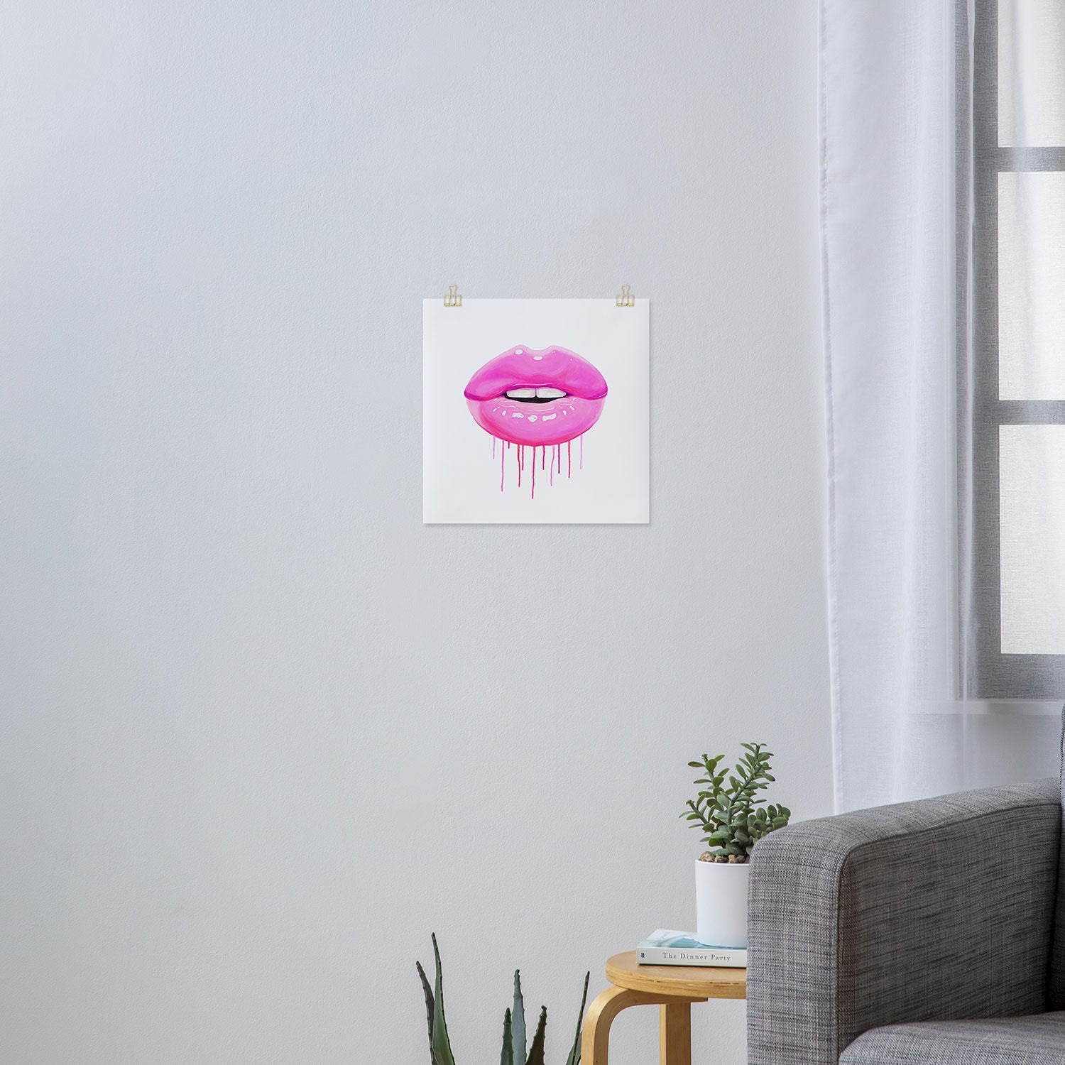 Pink lips Art Print Gallery Image 3