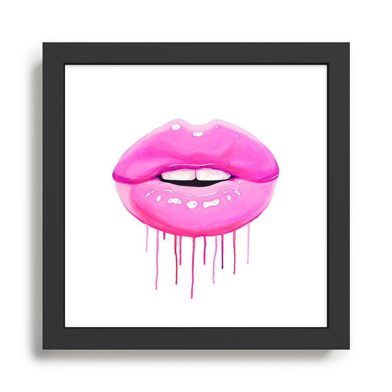 Pink lips Framed Art Print Gallery Image 1