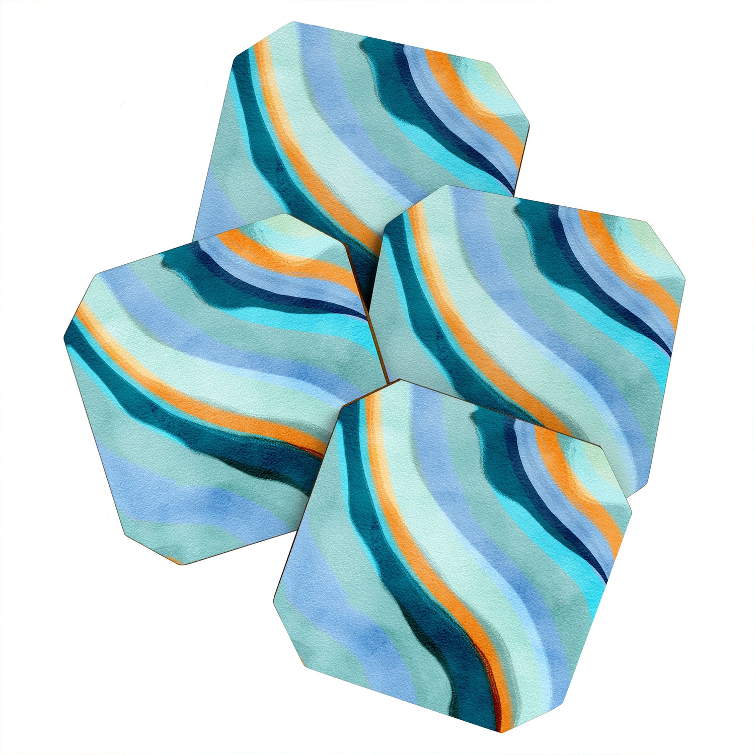 Abstract Blue Fluid Coaster Gallery Image 1