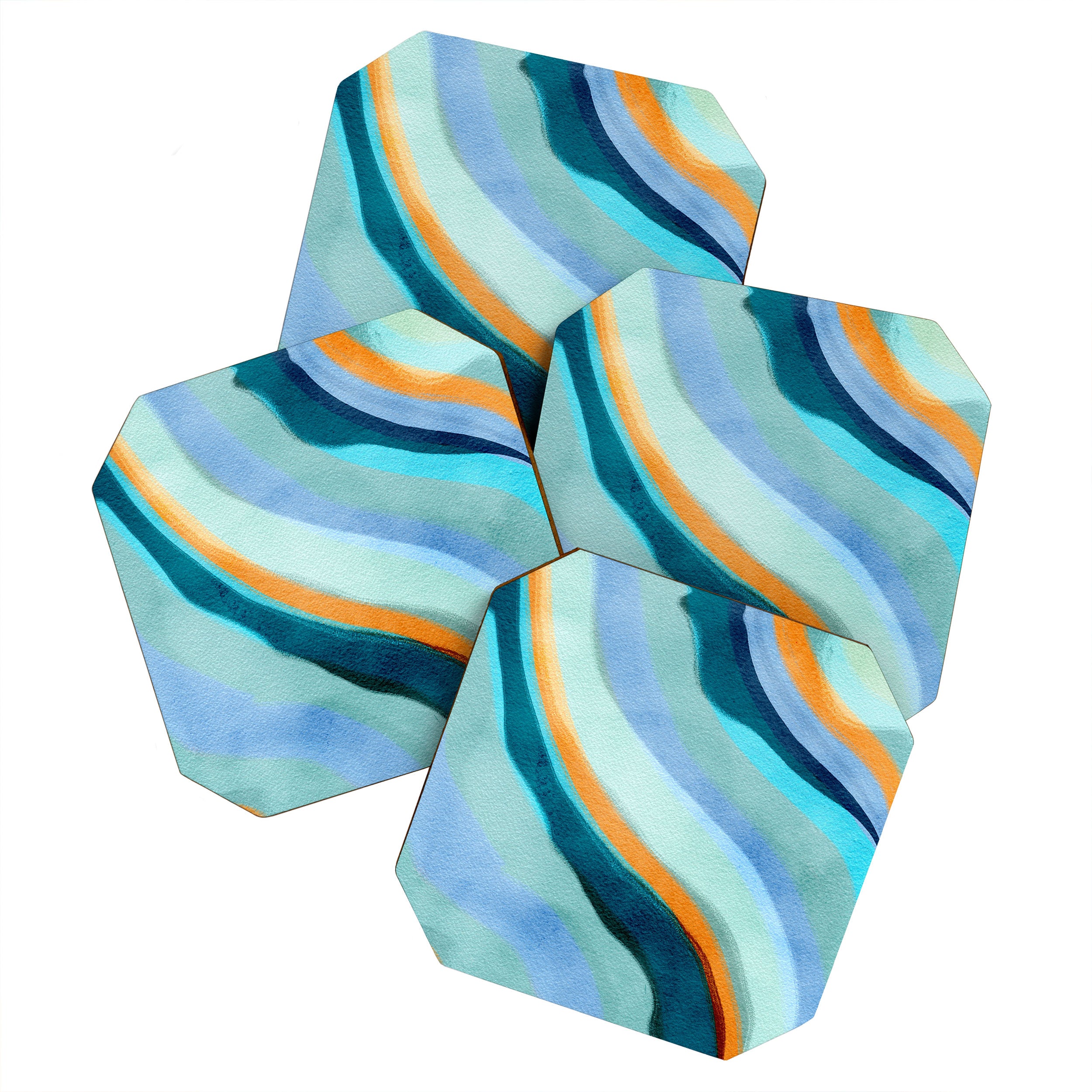 Abstract Blue Fluid Coaster Gallery Image 1