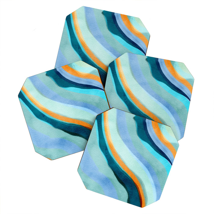 Abstract Blue Fluid Coaster Gallery Image 1