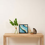 Abstract Blue Fluid Framed Canvas Print Gallery Image 3