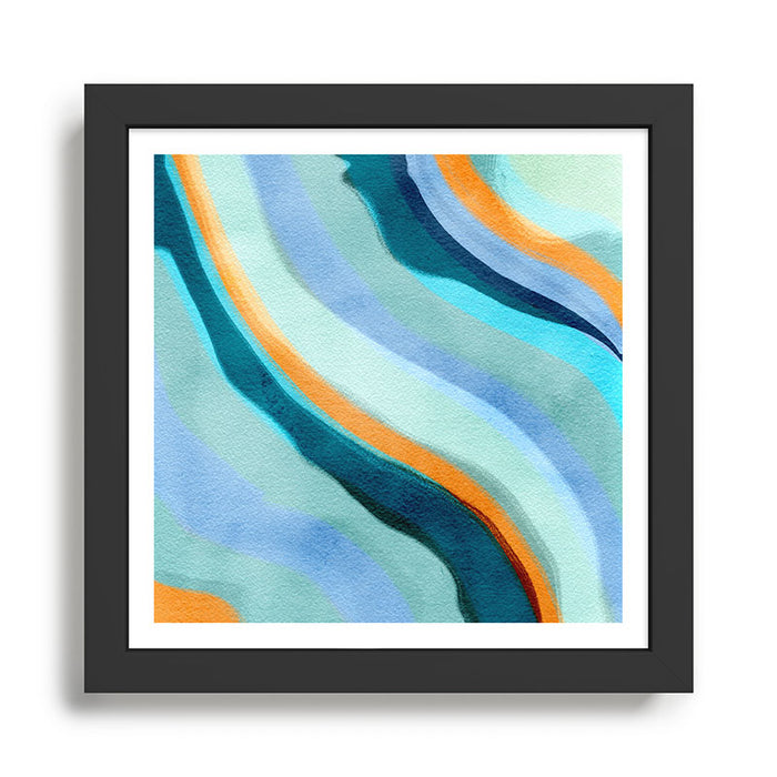Abstract Blue Fluid Framed Art Print Gallery Image 1