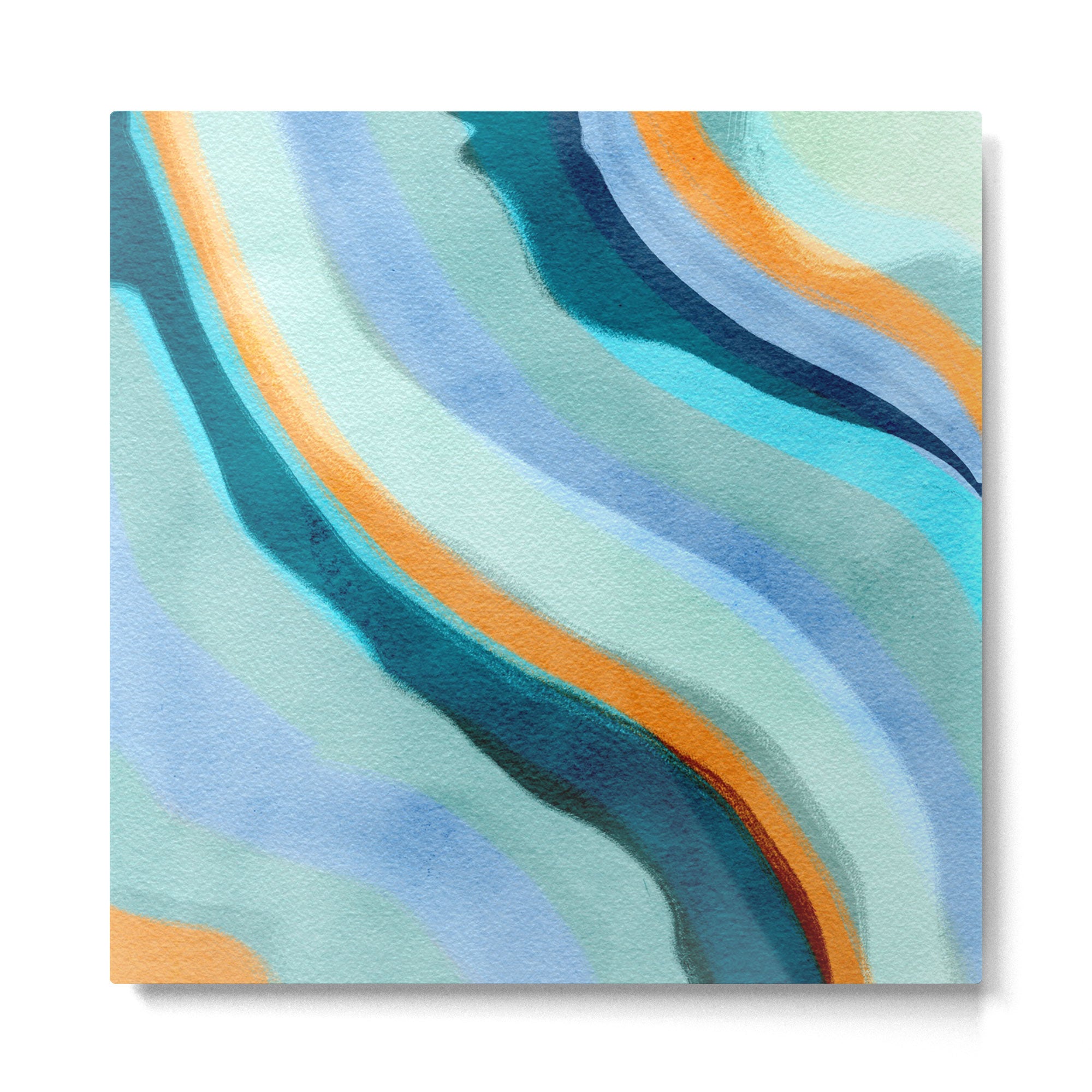 Abstract Blue Fluid Metal Print Gallery Image 2