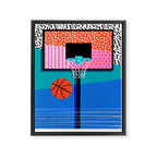 All Day - memphis art print, retro art print, 80s, basketball, basketball art print Framed Canvas Print Gallery Image 6