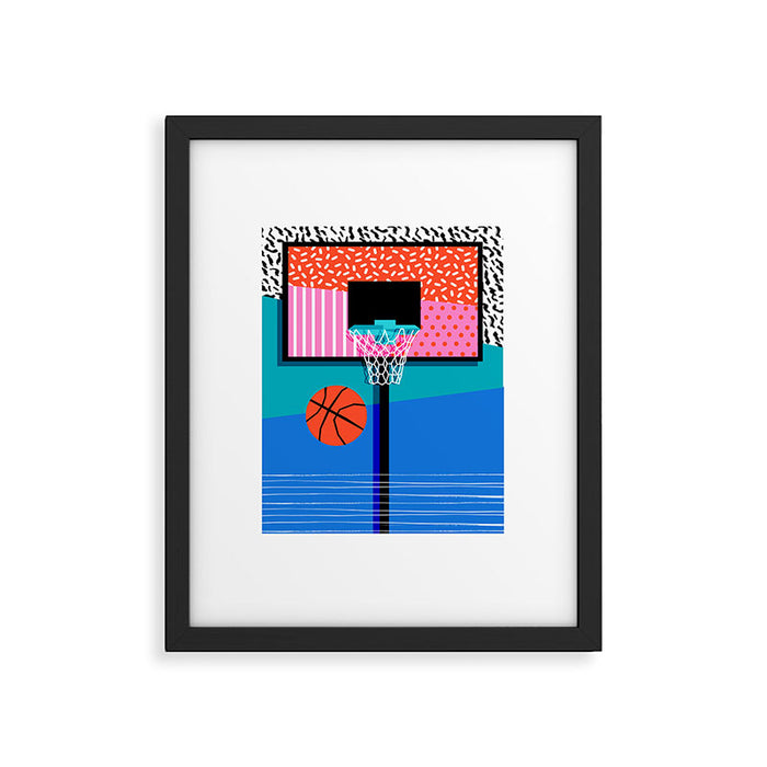 All Day - memphis art print, retro art print, 80s, basketball, basketball art print Framed Art Print Gallery Image 1