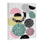 Amped - retro memphis throwback 80s style grid dots painting cut paper Canvas Print Gallery Image 6