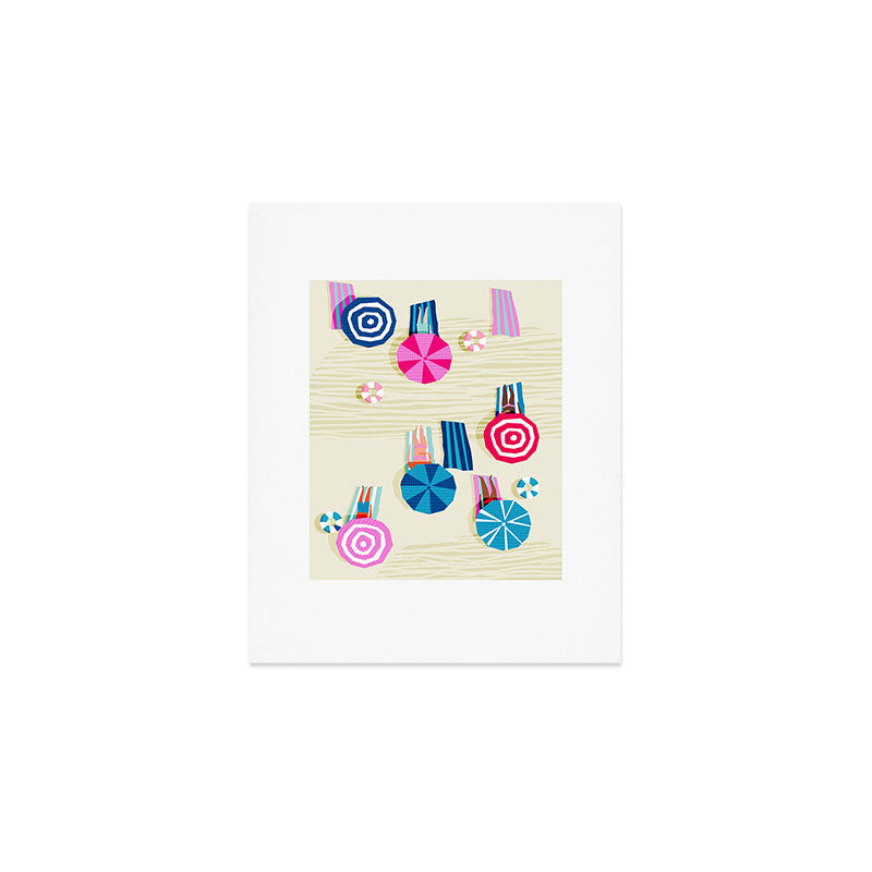 A-OK - memphis throwback neon wacka design pop art illustration beach socal vacation 1980s 80s style Art Print Gallery Image 1