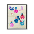 A-OK - memphis throwback neon wacka design pop art illustration beach socal vacation 1980s 80s style Framed Canvas Print Gallery Image 6
