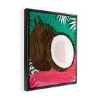 Bada Bing - memphis throwback tropical coconuts food vegan nature abstract illo neon 1980s 80s style Framed Canvas Print Gallery Image 2