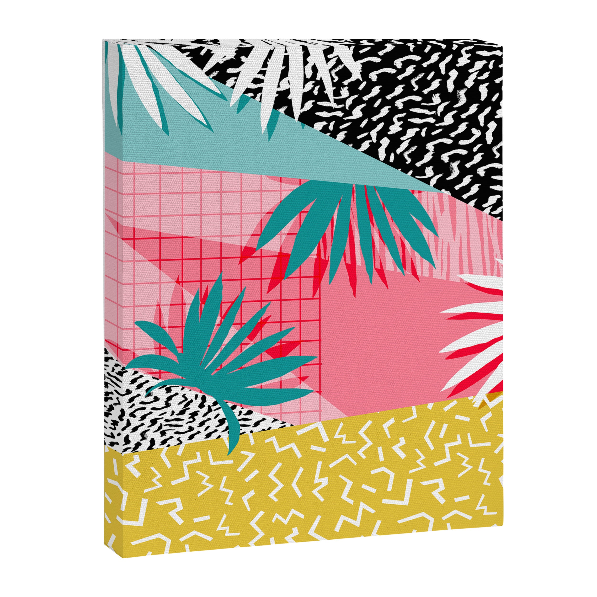 Bingo - throwback retro memphis neon tropical socal desert festival trendy hipster pattern pop art Canvas Print Gallery Image 6