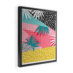 Bingo - throwback retro memphis neon tropical socal desert festival trendy hipster pattern pop art Framed Canvas Print Gallery Image 2