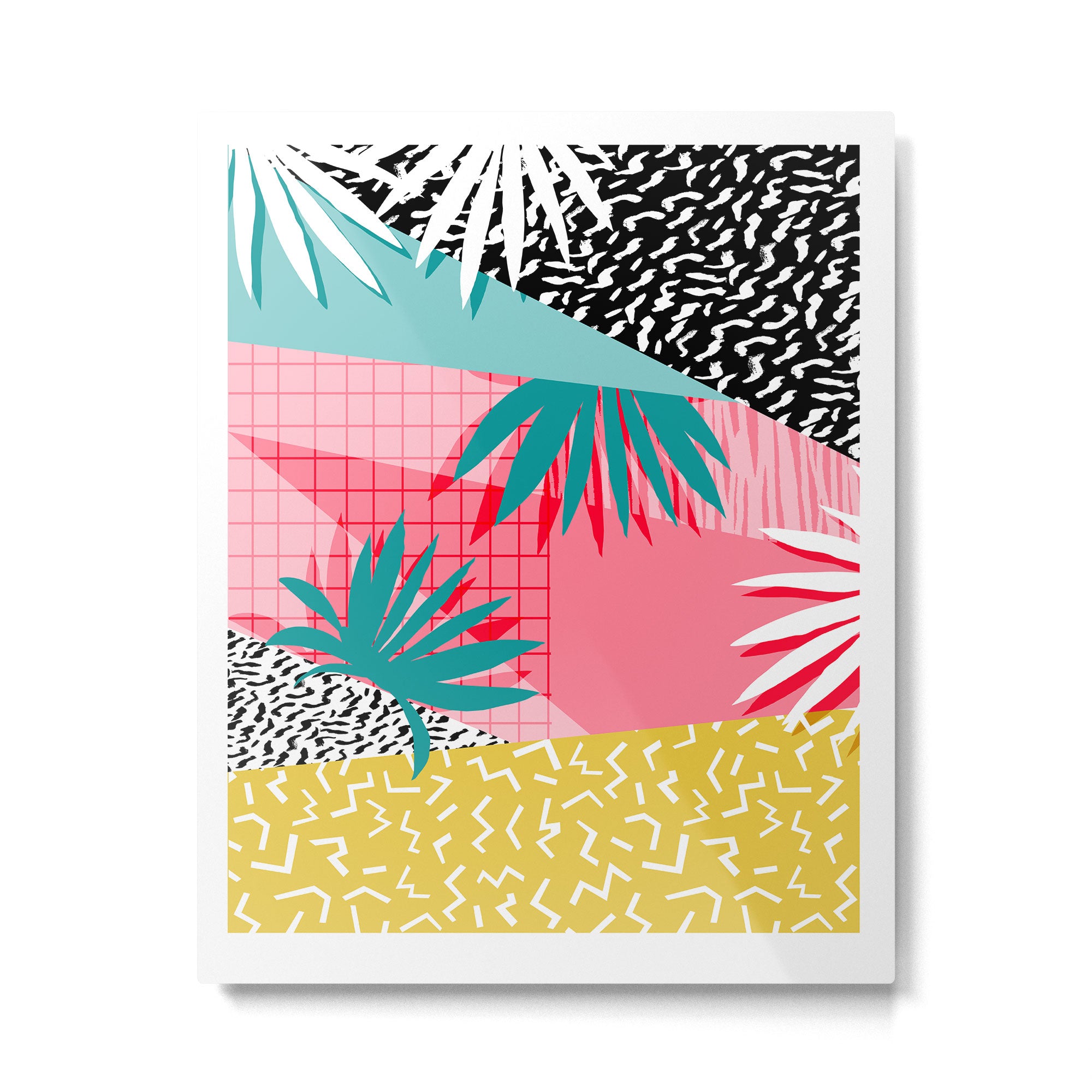 Bingo - throwback retro memphis neon tropical socal desert festival trendy hipster pattern pop art Metal Print Gallery Image 4