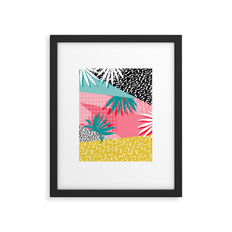 Bingo - throwback retro memphis neon tropical socal desert festival trendy hipster pattern pop art Framed Art Print Gallery Image 5