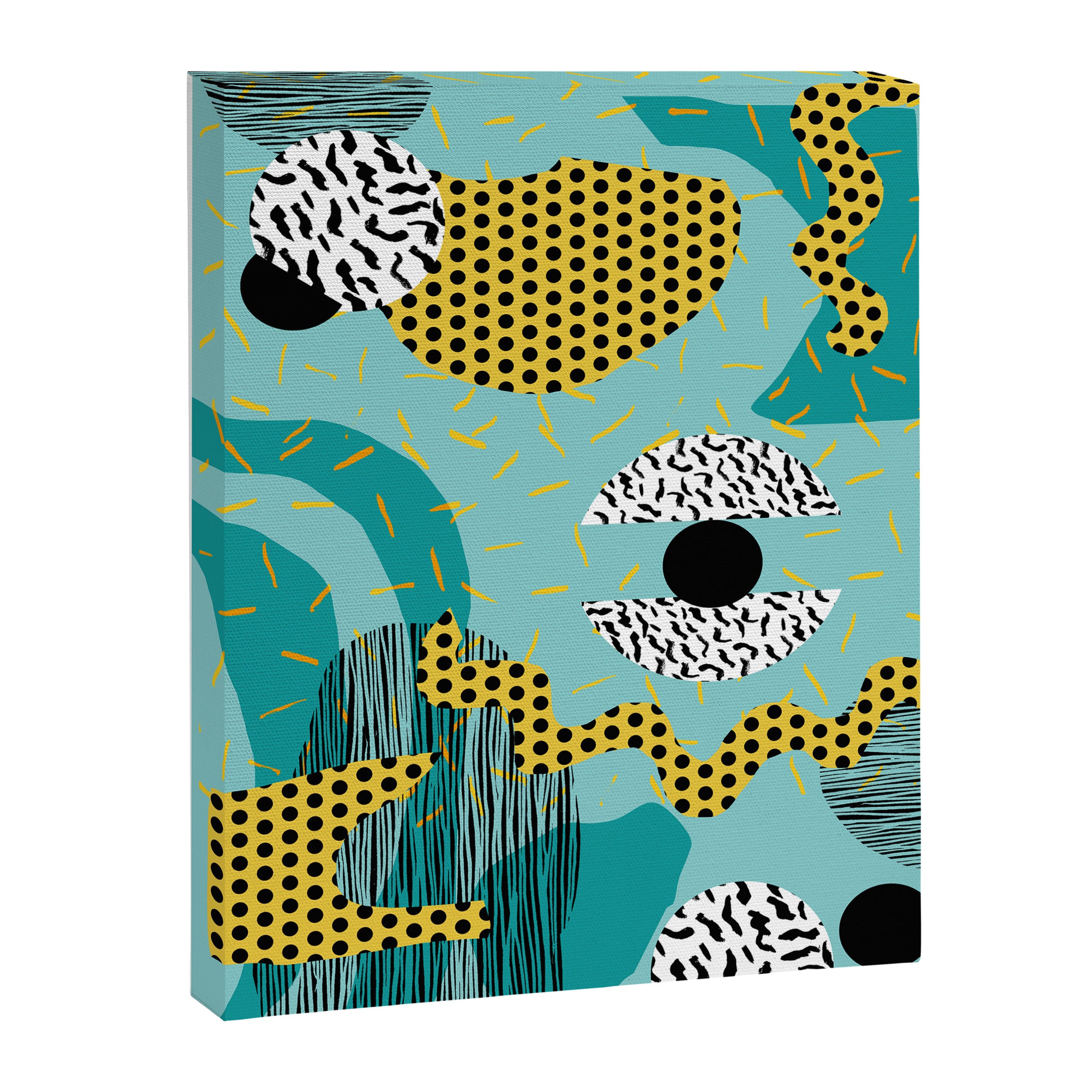 Boss - abstract 80s style memphis vibes patterns 1980's retro minimal throwback decor Canvas Print Gallery Image 6