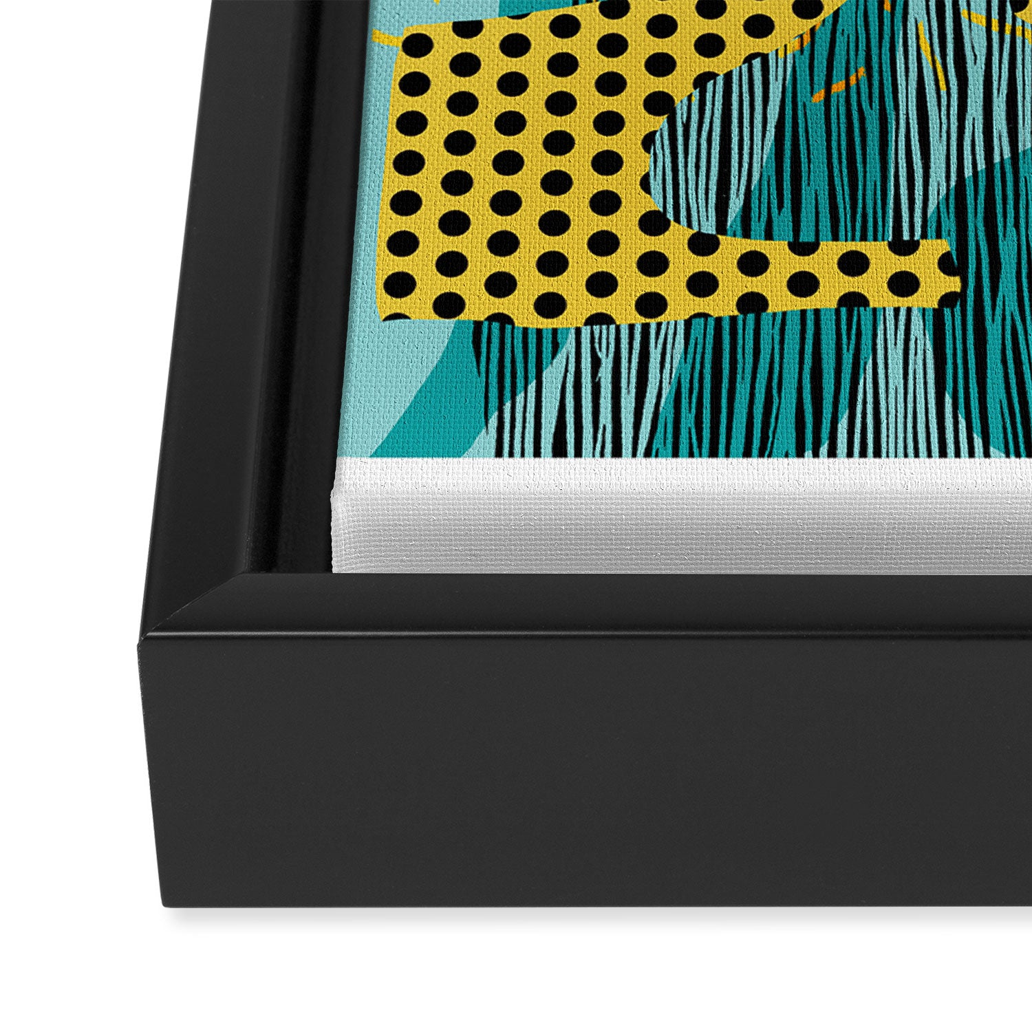 Boss - abstract 80s style memphis vibes patterns 1980's retro minimal throwback decor Framed Canvas Print Gallery Image 3