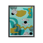 Boss - abstract 80s style memphis vibes patterns 1980's retro minimal throwback decor Framed Canvas Print Gallery Image 6