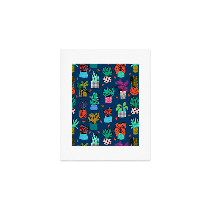 Check It - house plants indoor monstera neon bright modern pattern retro throwback memphis style Art Print Gallery Image 1
