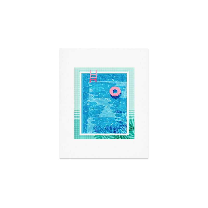Chillin' - poolside palm springs vacation resort tropical swim swimming retro neon throwback 1980s Art Print Gallery Image 1