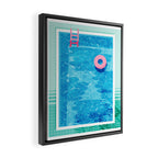 Chillin' - poolside palm springs vacation resort tropical swim swimming retro neon throwback 1980s Framed Canvas Print Gallery Image 2