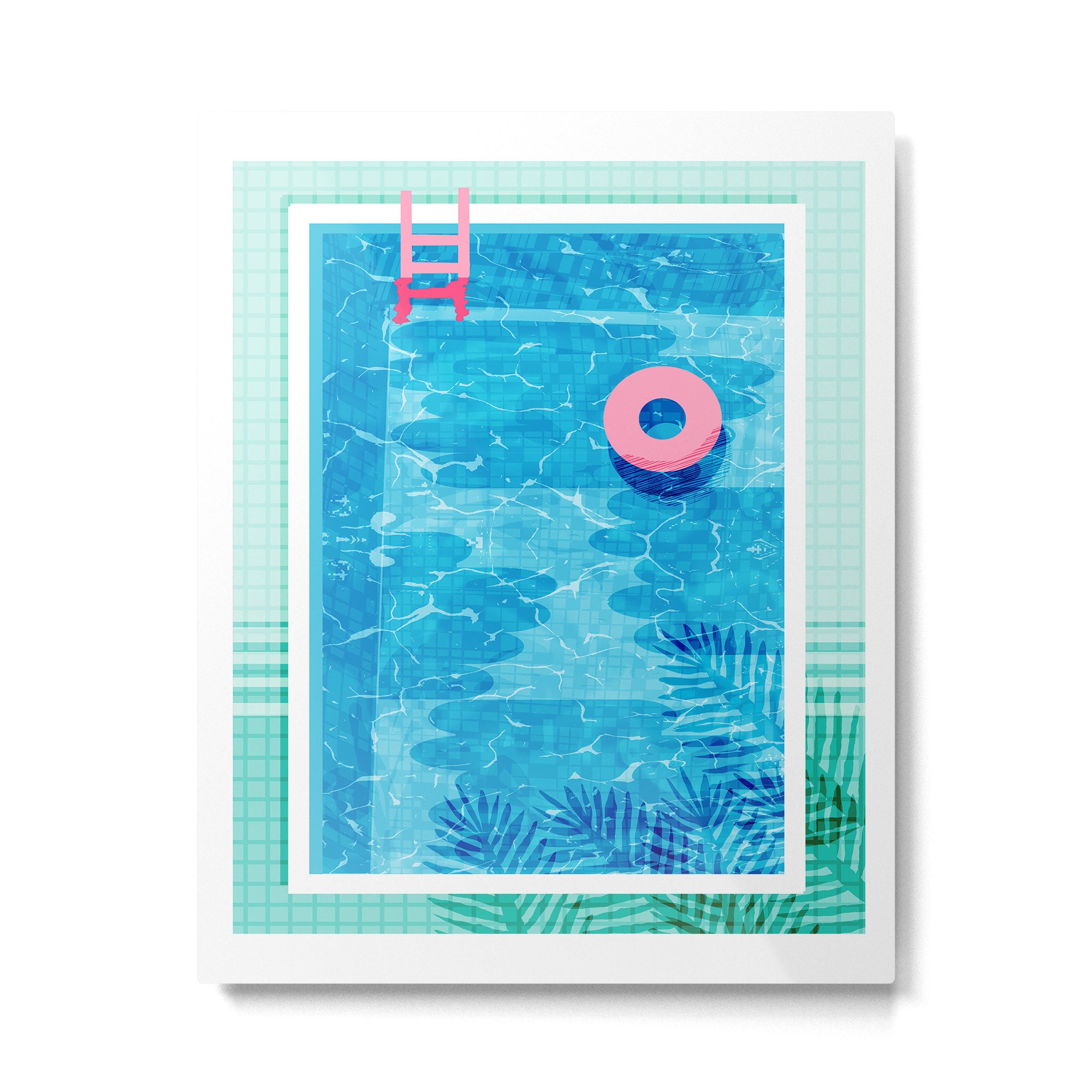 Chillin' - poolside palm springs vacation resort tropical swim swimming retro neon throwback 1980s Metal Print Gallery Image 4