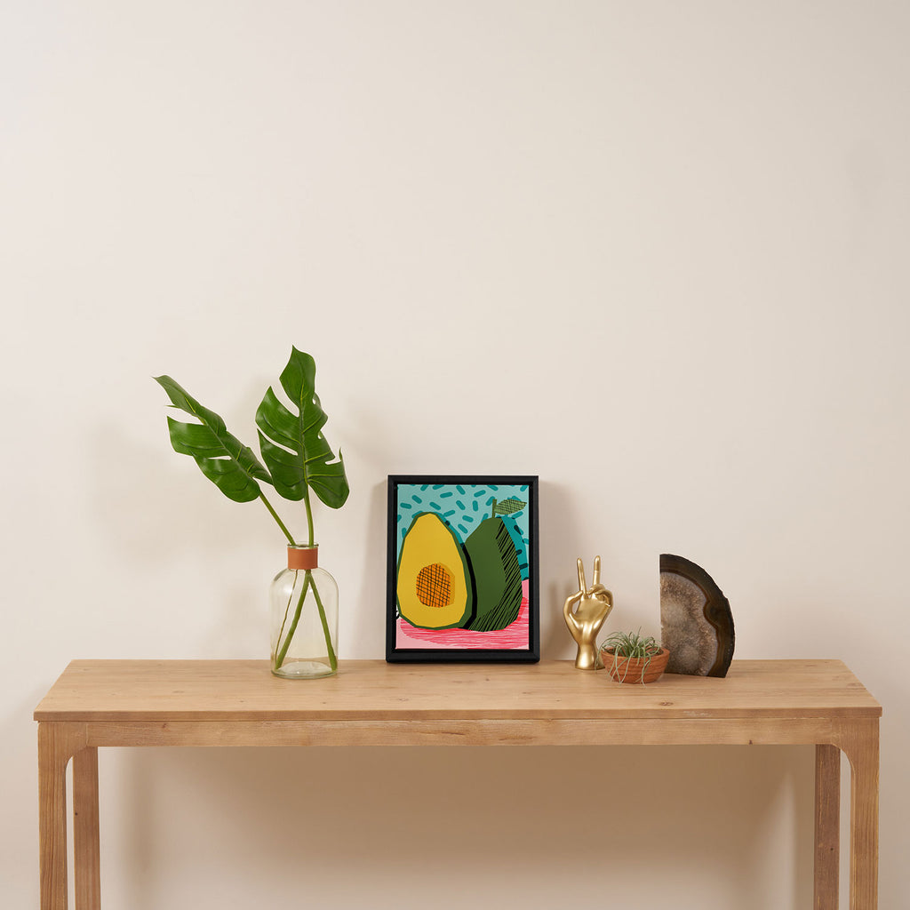 Choice - wacka memphis throwback retro neon fruit avocado vegetable vegan vegetarian art decor Framed Canvas Print Gallery Image 4