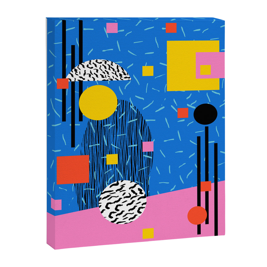 Crank - 80s retro throwback minimal abstract painting memphis style trendy vibes all day Canvas Print Gallery Image 6