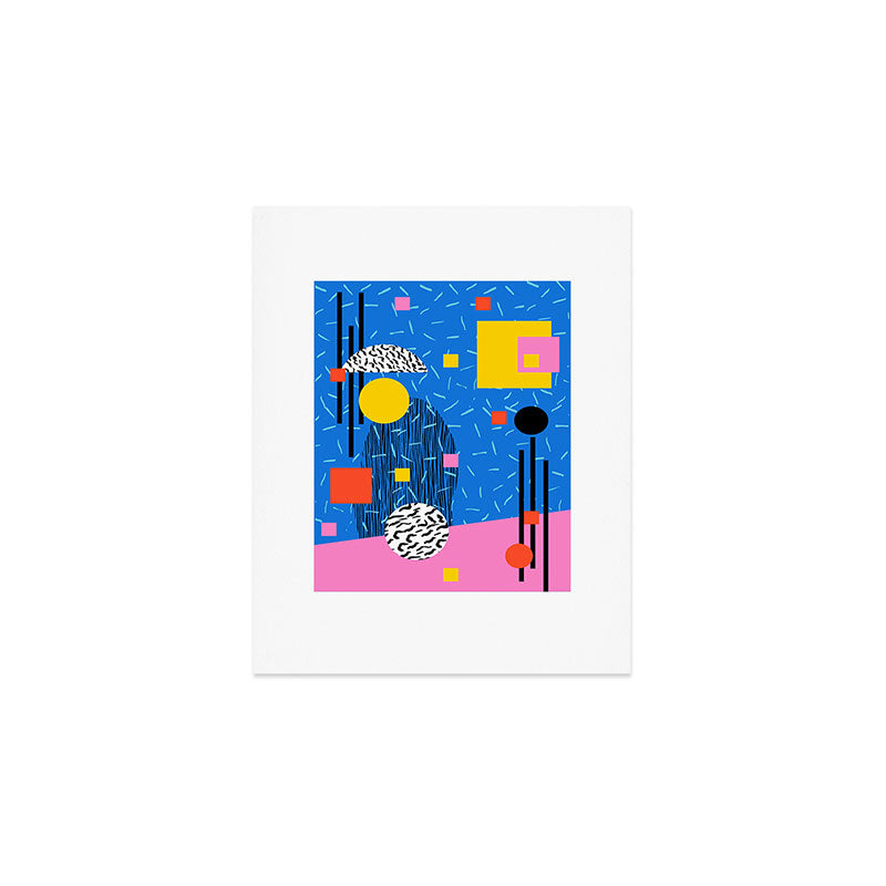 Crank - 80s retro throwback minimal abstract painting memphis style trendy vibes all day Art Print Gallery Image 1