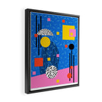 Crank - 80s retro throwback minimal abstract painting memphis style trendy vibes all day Framed Canvas Print Gallery Image 2