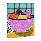 Crucial - modern pop art throwback neon miami memphis design geometric grid fruit food art print Canvas Print Gallery Image 6