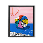 Dish - memphis art print, basketball art print, sports art print, 80s art prints, retro art Framed Canvas Print Gallery Image 6