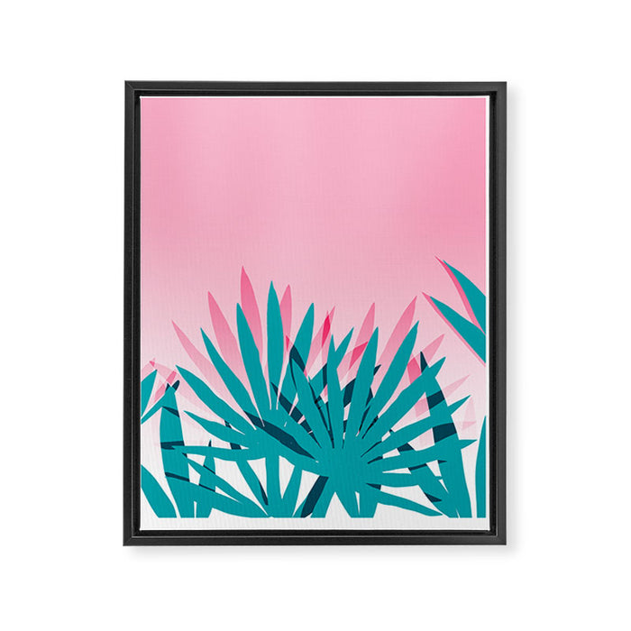 Dissed - memphis retro vintage neon pink pastel ombre trendy girl gift for hipster urban beach goer Framed Canvas Print Gallery Image 1