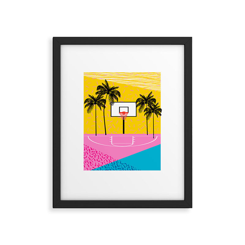 Dope - memphis retro vibes basketball sports athlete 80s throwback vintage style 1980's Framed Art Print Gallery Image 5