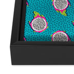 Dragonfruit retro style pattern tropical fruits vegan art print exotic throwback 80s Framed Canvas Print Gallery Image 3