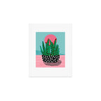 Edgy - wacka potted indoor house plant hipster retro throwback minimal 1980s 80s neon pop art Art Print Gallery Image 1