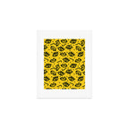 Face Time - retro throwback minimal pattern eyes faces 1980s 80s vintage memphis drawing monochrome Art Print Gallery Image 1