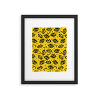 Face Time - retro throwback minimal pattern eyes faces 1980s 80s vintage memphis drawing monochrome Framed Art Print Gallery Image 5