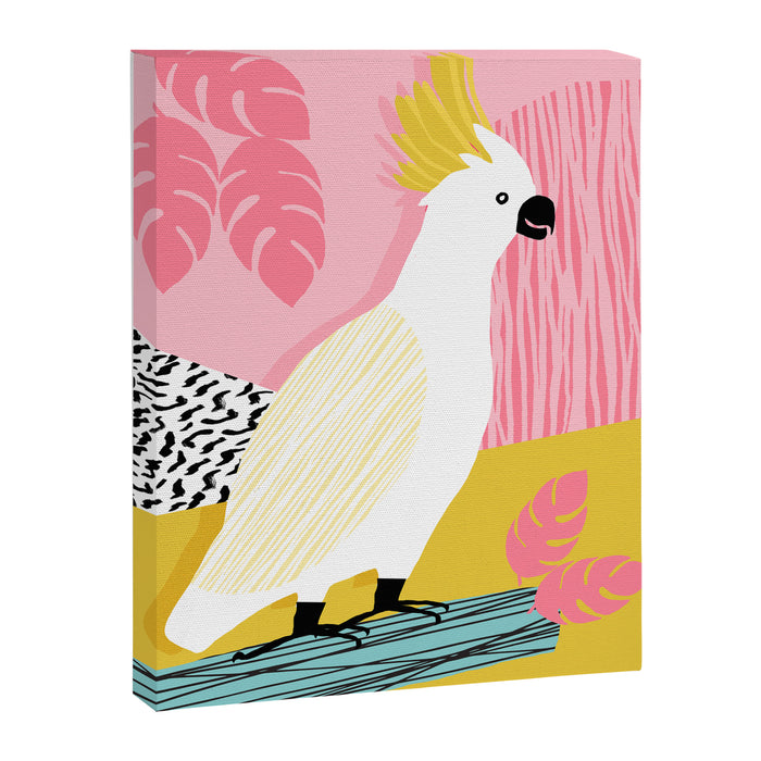 FeelFree - memphis throwback retro bird tropical nature animal parrot cockatoo 1980s 80s pop art Canvas Print Gallery Image 1