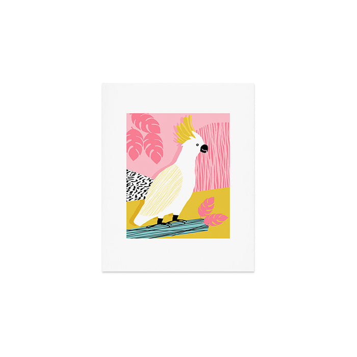 FeelFree - memphis throwback retro bird tropical nature animal parrot cockatoo 1980s 80s pop art Art Print Gallery Image 1