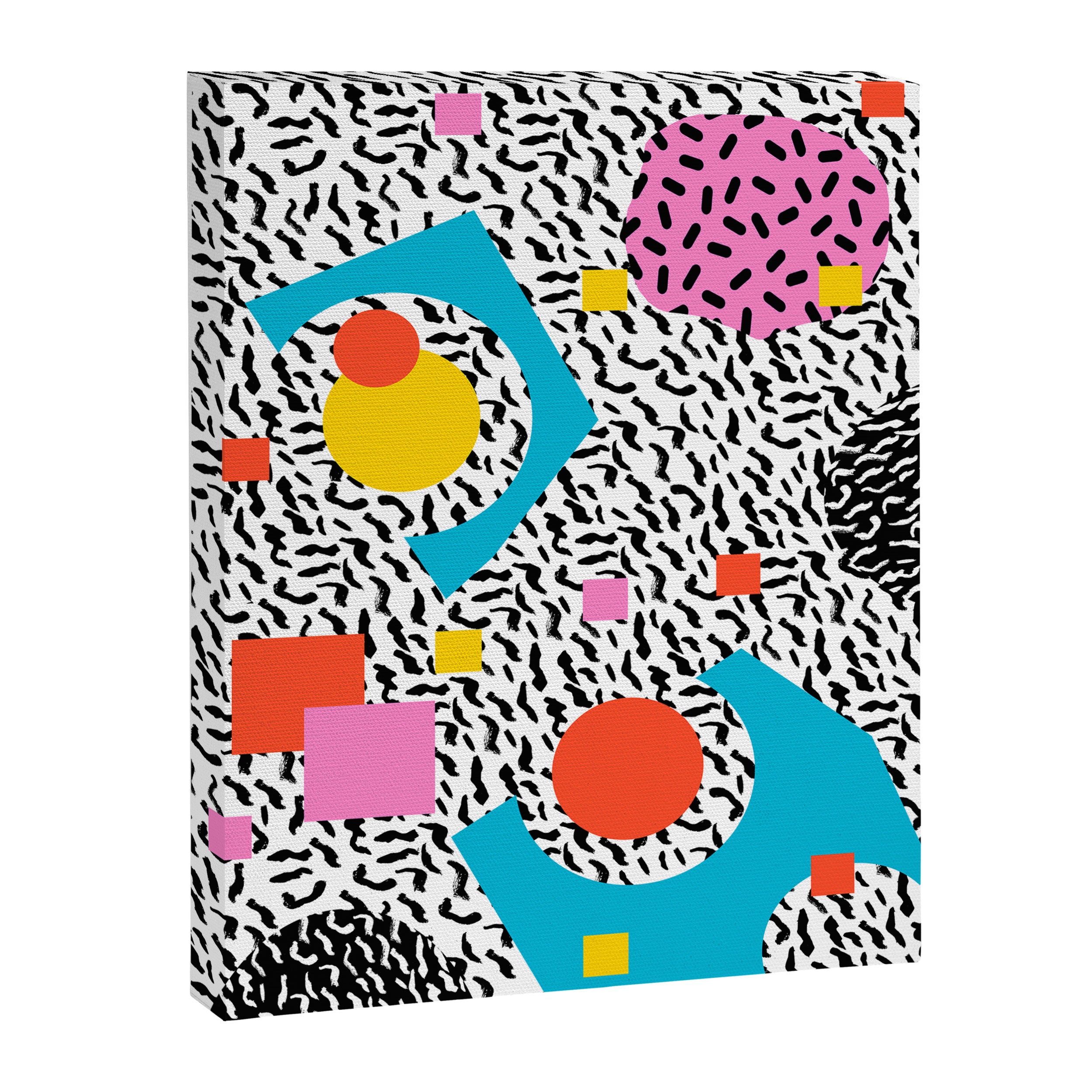 Get Real - memphis abstract pattern retro 80s design minimalist gifts colorful 1980's trend Canvas Print Gallery Image 6