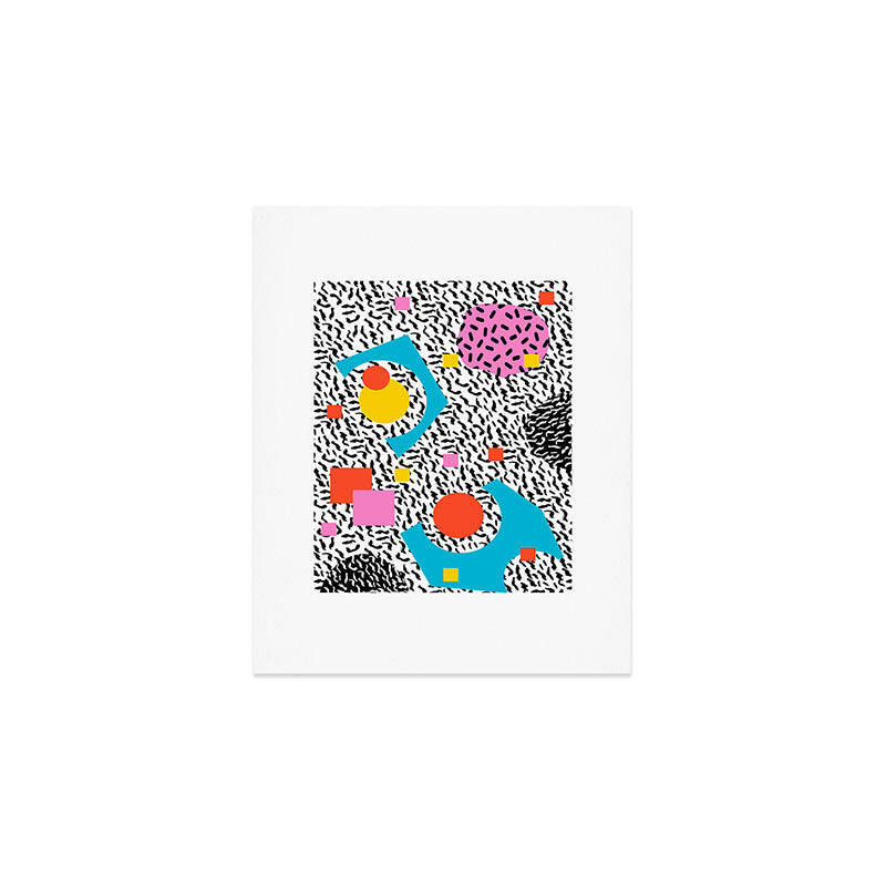 Get Real - memphis abstract pattern retro 80s design minimalist gifts colorful 1980's trend Art Print Gallery Image 1