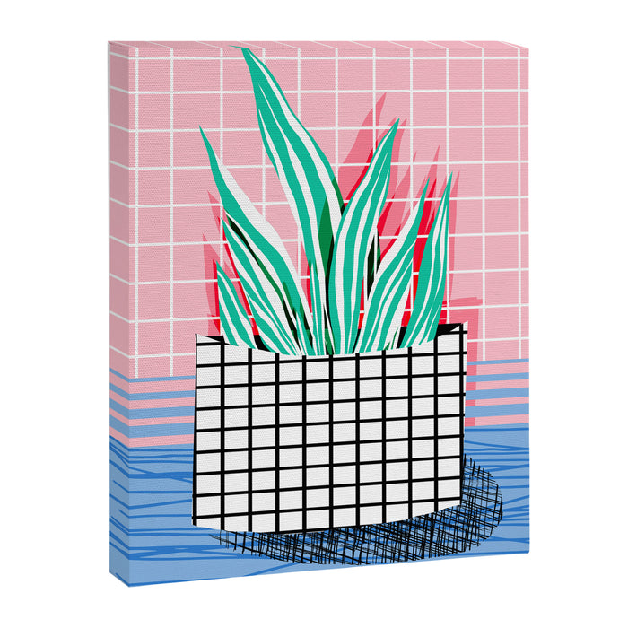 Glam - pop art memphis neon house plants throwback retro 80s style cool brooklyn style minimalism Canvas Print Gallery Image 1