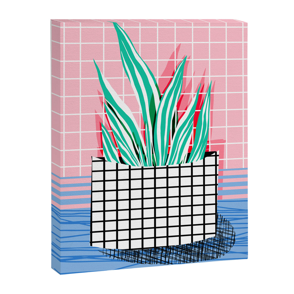 Glam - pop art memphis neon house plants throwback retro 80s style cool brooklyn style minimalism Canvas Print Gallery Image 6