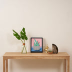 Glam - pop art memphis neon house plants throwback retro 80s style cool brooklyn style minimalism Framed Canvas Print Gallery Image 4