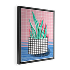 Glam - pop art memphis neon house plants throwback retro 80s style cool brooklyn style minimalism Framed Canvas Print Gallery Image 2