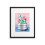 Glam - pop art memphis neon house plants throwback retro 80s style cool brooklyn style minimalism Framed Art Print Gallery Image 5