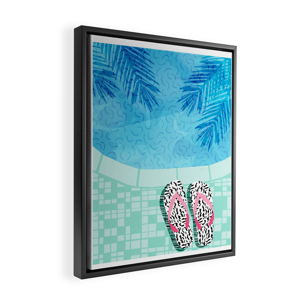 Go Time - resort palm springs poolside oasis swimming athlete vacation topical island summer fun Framed Canvas Print Gallery Image 2