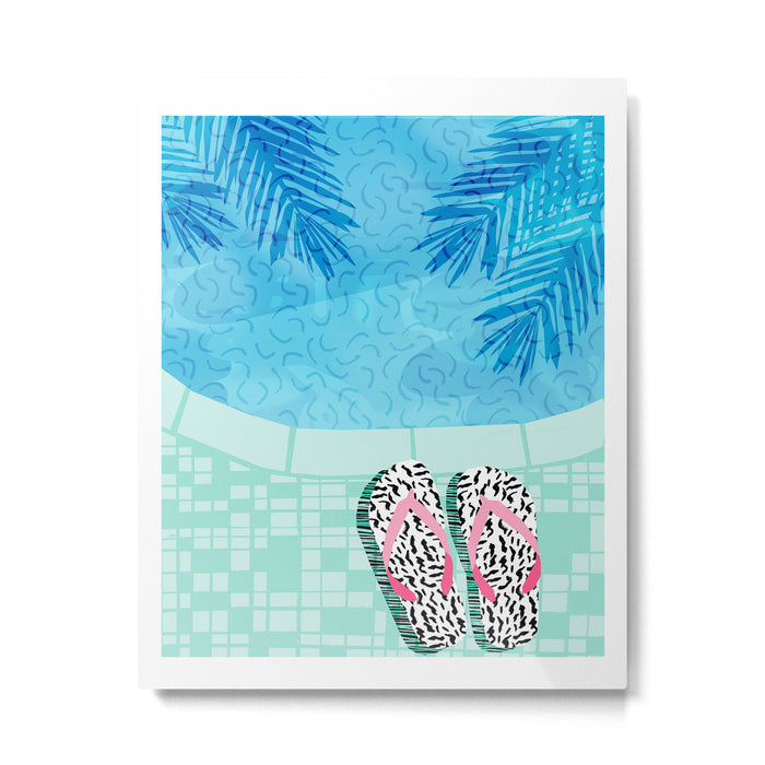 Go Time - resort palm springs poolside oasis swimming athlete vacation topical island summer fun Metal Print Gallery Image 1