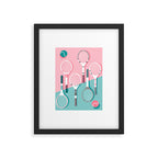 Got Served - tennis country club sports athlete retro throwback memphis 1980s style neon palm spring Framed Art Print Gallery Image 5
